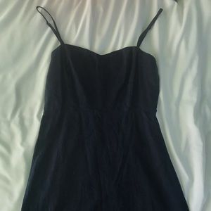 Navy Blue Linen Mini Dress